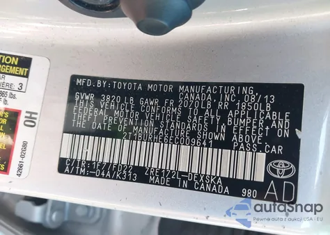 2014 Toyota Corolla S Plus from USA, damaged, VIN 2T1BURHE6EC009641